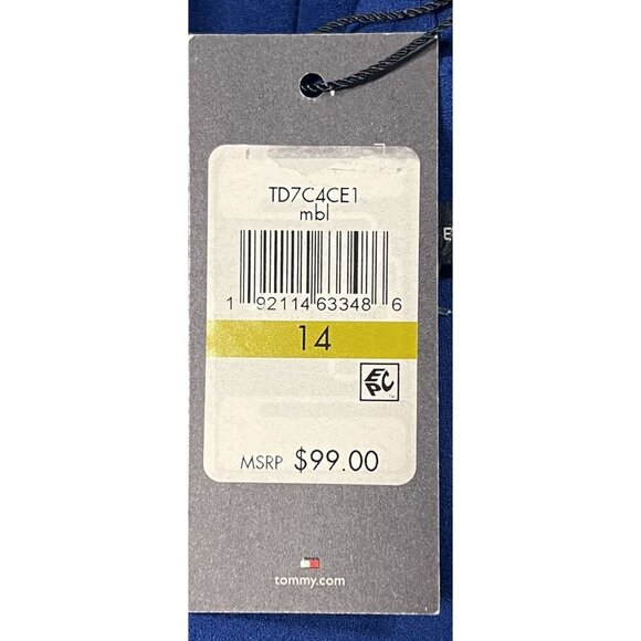 Tommy Hilfiger Women Dress Size 14 Blue Sheath Sleeveless Work Scoop  Women New - Picture 7 of 8